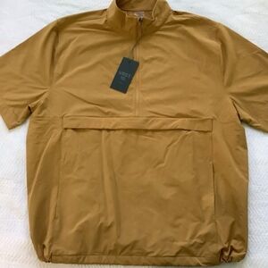 VRST Golf Men Woven Short Sleeve 1/4 Zip Palomino Gold Jacket Size Medium Or XL